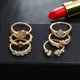 thumbnail image 1 of Juego de 6 piezas de anillo de diamante geométrico con flor de personalidad creativa a la moda, 1 of 2