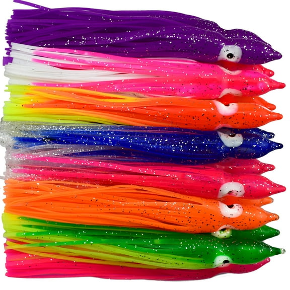 50pcs Squid Skirt Soft Fishing Lure Octopus Skirt Trolling Bait Hoochies Lure