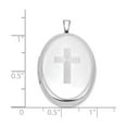 thumbnail image 5 of Sterling Silver Oval Cross Pendant Necklace for Men and Women with Locket Design Mirror Finish Religious Jewelry for Daily Wear Faith Spiritual Statement Accessory, 5 of 7