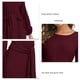 thumbnail image 5 of Vestido Corto De Manga Farol Larga, Vestido De Cóctel De Color Puro, Transpirable, Cuello Redondo, Cintura Elegante Para Citas ANGGREK Vino Tinto S, 5 of 6