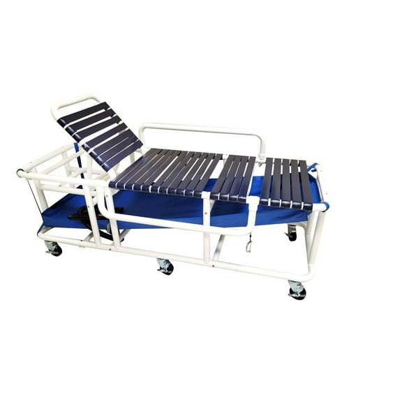 Deluxe New Era Patented Soft Touch Shower Gurney with Elevated Head Section, 450 lbs wt Capacity