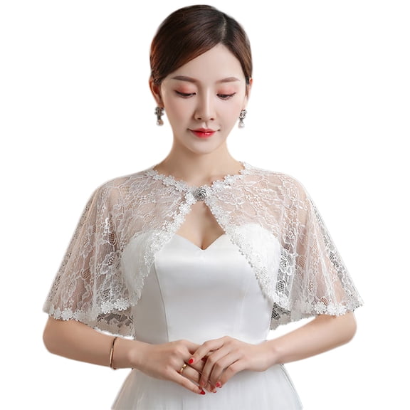 RYUJNDK Lady's Soft Lace Shawl Wraps Shrug for Evening Dress Wedding Cape Women Dresses Accessories Easy to