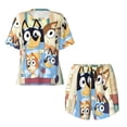 thumbnail image 4 of Lsque Bluey Women's Short-Sleeved Pajama Set - 2 Piece Soft and Lightweight Sleepwear Set-Large, 4 of 9