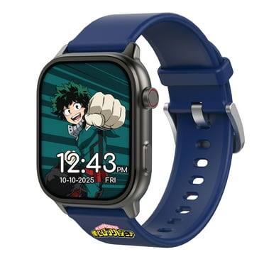 My Hero Academia Adult iTime Digital Smartwatch with Blue and Grey Interchangeable Silicone Strap Model# MHA40000WM