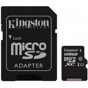 Kingston 128GB MicroSD Class 10 Flash Memory Card
