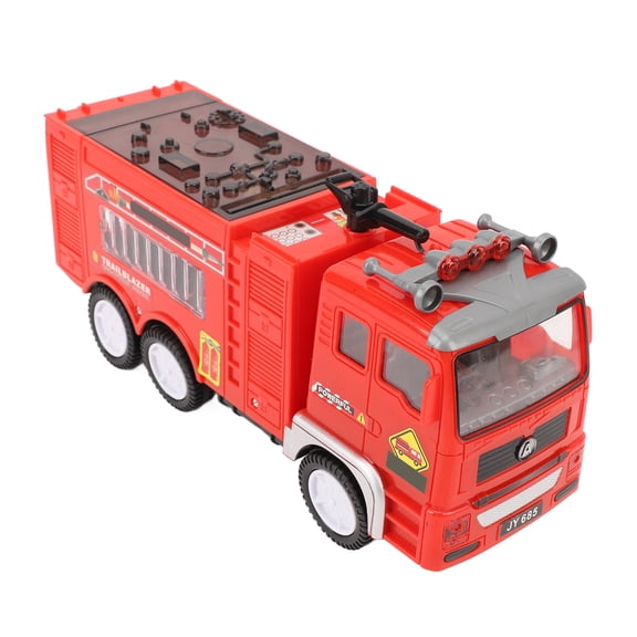 Riousery Electric Firetruck Toy for Kids with 4D LED Lights and Sounds, Large Universal Fire Engine Construction Vehicle Model, Toddler Boy Gift (10.24 in / 26 cm)