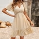 thumbnail image 1 of Vestido Vestido elegante para mujer Vestido de playa bohemio con volantes simples Vestidos de una línea (champagne XL) Kuymtek champán T XL para Mujer, 1 of 7