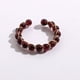 thumbnail image 1 of Xiao Hua Anillo natural hecho a mano, adecuado para hombres y mujeres, anillo de cuentas enrollado en alambre de oro con un anillo abierto (rojo), 1 of 5