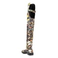 thumbnail image 3 of YDN Women Round Toe Thigh High Boots Low Chunky Platform Heels Buckle Strap Cutout Over the Knee Tall Boot Daily Fashion Dressy Shoes Size 6 Butterfly, 3 of 4