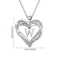 thumbnail image 2 of Ladies Double Heart Diamond Necklace With 26 English Letters Couple Necklace, 2 of 8