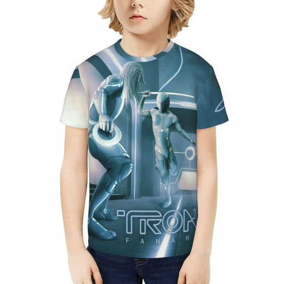 Tron：Ares Movie Teen Cotton T-Shirt Short Sleeve Crew Neck Tee Shirts Casual Tops