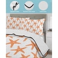 thumbnail image 4 of Orange Beach Starfish Twin Size Down Alternative Comforter, Lightweight Comforter Quilt Bedding Set with Pillow Shams Summer Ocean Nautical Coastal All Seasons Bed Comforter Duvet Insert 68"x86", 4 of 7