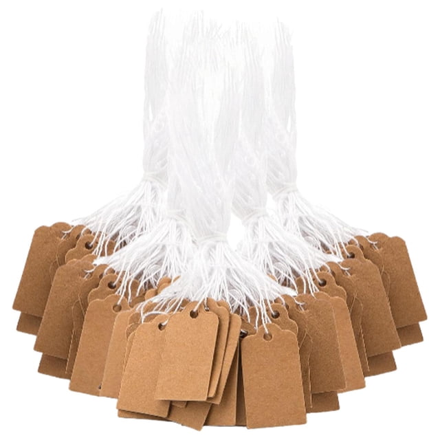 Etiquetas colgantes VentDepot 100 Etiquetas Marrón 25x15mm Papel Kraft
