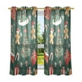 thumbnail image 6 of Yayeee Window Curtains Light Filtering 63"x52" Grommet Panel Pair Home Living Room Decor, Yellow Christmas Gingerbread, 6 of 7