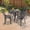 No
 Cushion, variant on Hzzkey Set of 2 Armhairs with Brown Cushion and 26.77" Round Dining Table with Umbrella Hole(3-pc Patio Set)