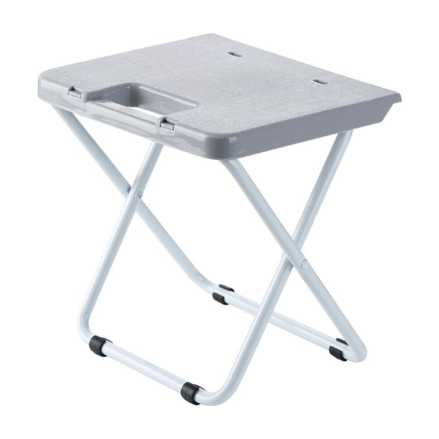 Taburete plegable creativo y moderno, portátil, pequeño y sencillo, para el hogar, al aire libre y en tren (gris)