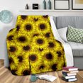 thumbnail image 3 of Sunflower Pattern Print Design SF011 Fleece Blanket, 3 of 5