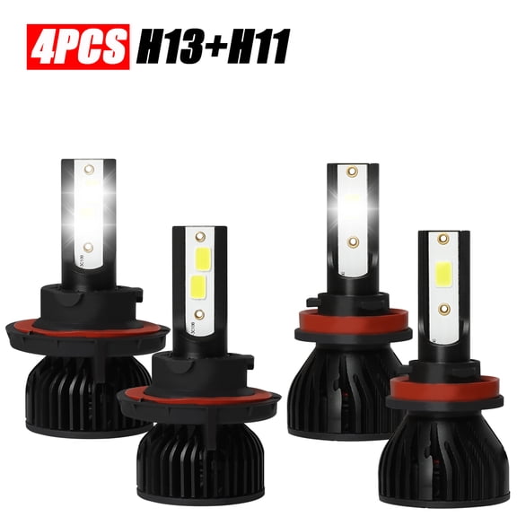 HMCYCI For Kia Soul 2014-2019 Headlights,9008/H13 High and Low Beam Bulbs H11 Fog lights 4pcs,without Projector Headlamps