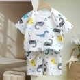 thumbnail image 5 of Lumosvexa Kids Girls Sleepwear Outfit Sets Short Sleeve and Elastic Waist Shorts Summer Cotton Comfort Clothes 2 Piece White Size 6, 5 of 5