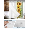 thumbnail image 3 of No Hook Shower Curtain with Snap in Liner,Watercolor Sunflower Leaves on Green Waterproof Bath Curtain Double Layers with See Through Top Window,Summer Flower Hotel Shower Curtains 36x72in, 3 of 9