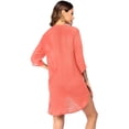 thumbnail image 3 of Ekouaer Women's Cover Up Shirt V-Neck Swimsuit Beach Bikini Beachwear Button Down Bathing Suit, 3 of 5