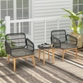 thumbnail image 5 of Costway 3-Piece Patio Furniture Set with Cushioned Chairs and Tempered Glass Side Table, White, 5 of 9