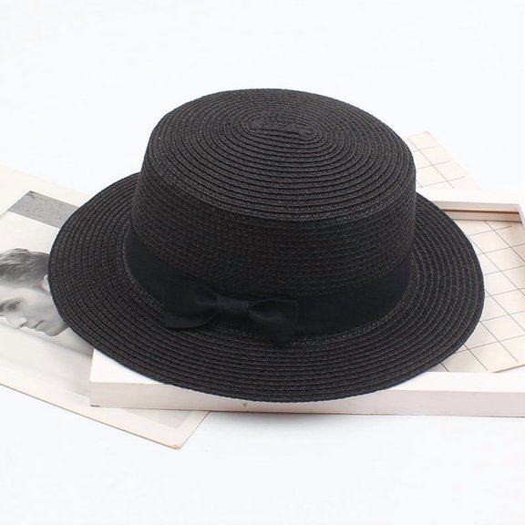 Clearance Sale! Cowboy Hats for Women/Mens Solid Beach Sun Top Hat Summer Hat Ladies Women's Visor Sun Caps Women Hats Black One Size
