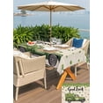 thumbnail image 4 of St Patrick's Day Shamrock Outdoor Tablecloth - 54x80 Inch Rectangle Dining Table Cover, Green Truck Lucky Four Leaf Beige Waterproof Outdoor Table Cloth with Umbrella Hole & Zipper for Picnic/Patio, 4 of 7