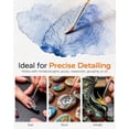 thumbnail image 6 of JusArt Detail Paint Brushes Set, 12 PCS Fine Tip Model Miniature Paint Brushes for Fine Detailing - Acrylic, Watercolor, Oil, Models, Rock Painting & Paint by Number - Triangular Handles (Wood), 6 of 9