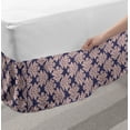thumbnail image 2 of Damask Bed Skirt, Pastel Blossoming Victorian Bouquets Floral Vintage Feminine Classic, Elastic Bedskirt Dust Ruffle Wrap Around for Bedding Decor, 4 Sizes, Dark Indigo and Pale Rose, by Ambesonne, 2 of 2