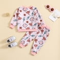 thumbnail image 4 of Toddler Girls Long Sleeve Cartoon Cow Print Tops And Pants 2PCS Outfits Clothes Set For Children Kids Fall Winter Clothes 3-6 Months, 4 of 7