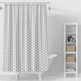 thumbnail image 1 of Cortinas de Ducha 180 x 180 cm , Cortina de Ducha de Tela Antimoho y Antibacteriana, para baños, Blanca con Estampado Negro JM, 1 of 5
