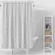 thumbnail image 1 of Cortinas de Ducha 180 x 180 cm, Cortina de Ducha de Tela Antimoho y Antibacteriana, para Baños, Color Blanco con Estampado Negro LingWen 9024719134192, 1 of 1