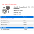 thumbnail image 2 of Clutch Kit - Compatible with 1988 - 1992 Ford Ranger 1989 1990 1991, 2 of 2