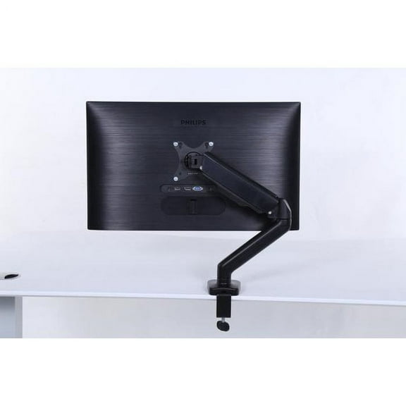 ApexDesk Single Monitor Arm Desk Mount – Adjustable Height Gas Spring – VESA Mount with C Clamp & Mounting Base – Computer Monitor Stand for Screen up to 32 inch – Holds up to 20 lbs.