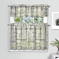 thumbnail image 2 of Floral and Bee Artwork Kitchen Curtains Set - Tropical Flower Tier Curtains with Valance, 2 of 3