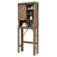 thumbnail image 1 of Costway Toilet Storage Rack with Sliding Barn Door & Adjustable Shelves, Rustic Brown, 1 of 10