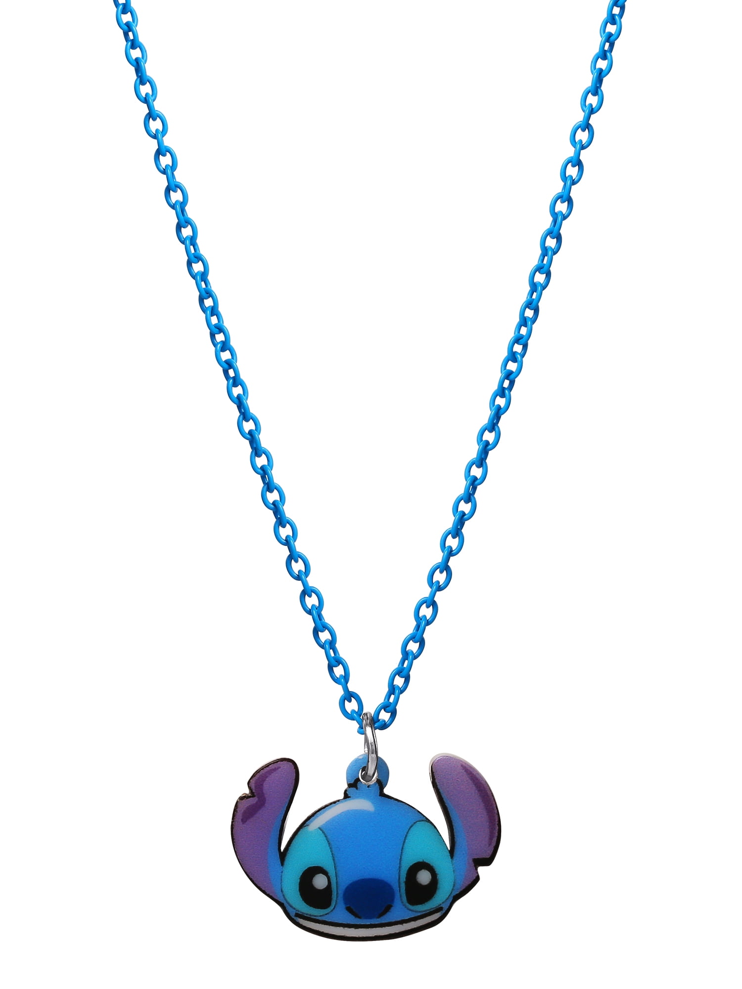 Silver Plated Heart Pendant Necklace Disney Lilo And Stitch 