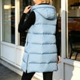 thumbnail image 5 of Edvintorg Womens Long Puffer Vest Hooded Sleeveless Waistcoat Winter Quilted Coats Warm Zip up Padded Outerwear Plus Size Womens Clothing, 5 of 6