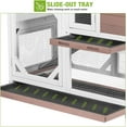 thumbnail image 6 of 2-Story Rabbit Hutch Bunny Cage with Leak-Proof Trays & Chew-Proof Ramp - Indoor/Outdoor 39.3" Wooden Rabbit Cage with Wheels (Brown), 6 of 16