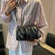 thumbnail image 4 of Nuevo bolso plisado debajo del brazo con textura Joker, bolso de hombro de moda para mujer de PU negro, 4 of 5