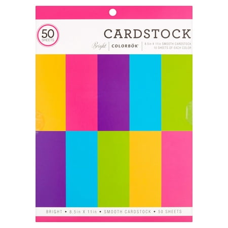 Colorbok Bright Smooth Cardstock Sheets, 50 Count (Best Cardstock For Paper Flowers)