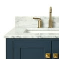 thumbnail image 5 of Ariel Cambridge 37 In. Left Offset Rectangle Single Sink Vanity With Carrara White Marble 0.75 In Countertop In Midnight Blue, 5 of 10