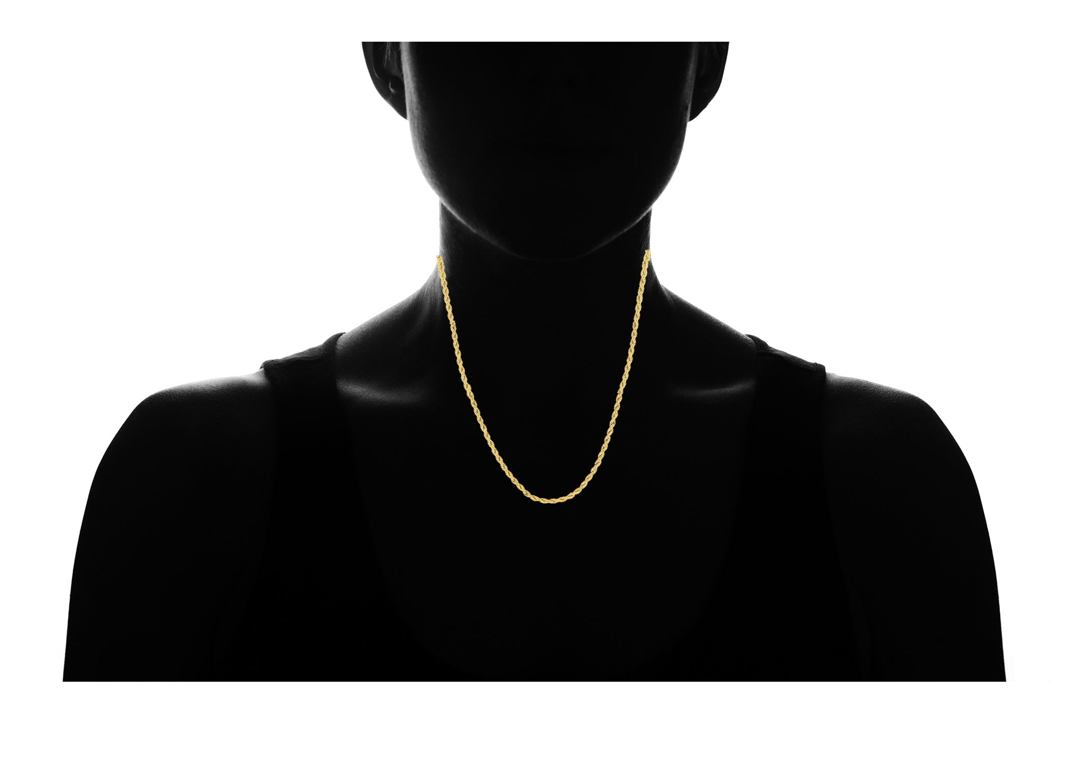 14K Yellow Gold 3mm Rope Chain, 18 