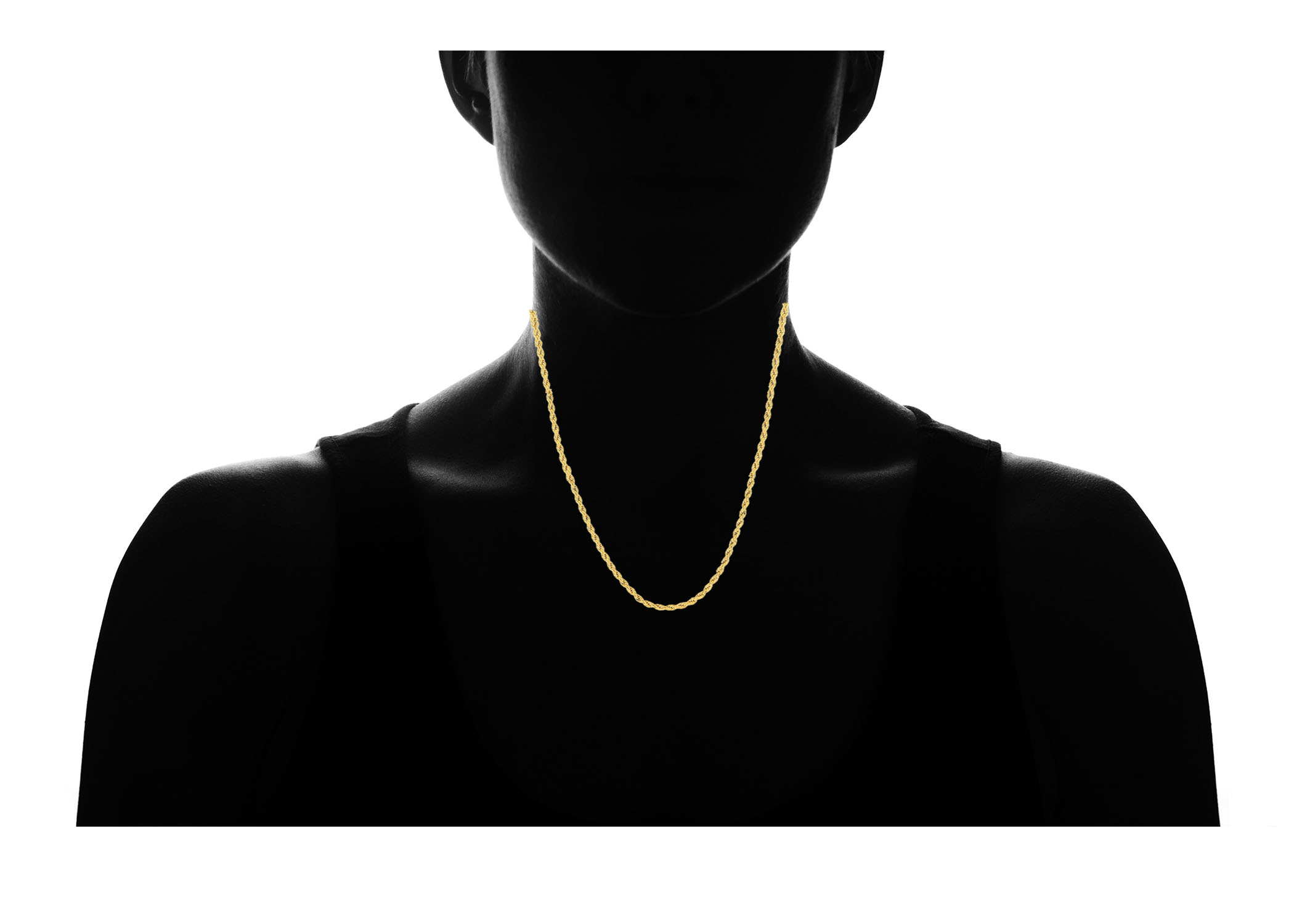 14K Yellow Gold 3mm Rope Chain, 16" - image 3 of 6
