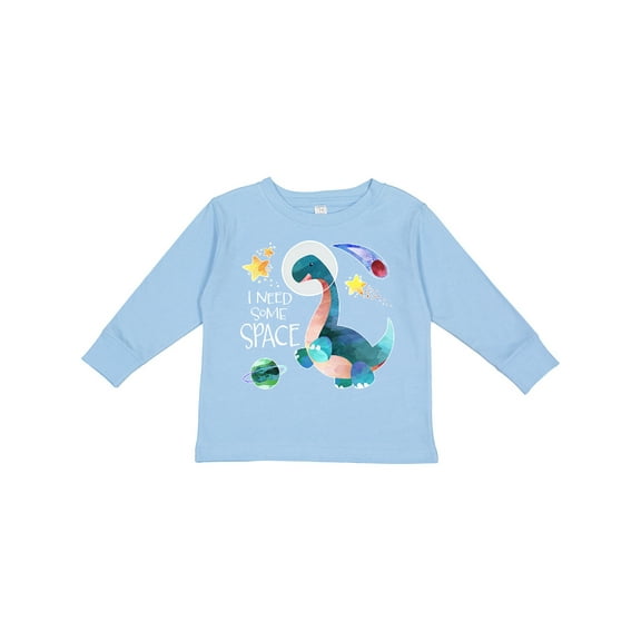Inktastic I Need Some Space Dinosaur Astronaut with Stars and Planet Boys or Girls Long Sleeve Toddler T-Shirt