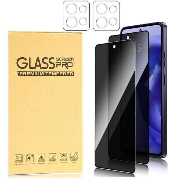 Hotpom 2-Pack Privacy Screen Protector for Moto G Play 2026, with 2-Pack Camera Lens Protector, Anti-Spy & Anti-Glare, Easy Installation with Case Friendly Design