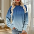 thumbnail image 2 of VBVC No Boundarie Women's Long Sleeve Tops,Womens Casual Crewneck Sweatshirt,Loose Gradient Colored Pullover For Women,Navy,Size L, 2 of 6