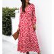 thumbnail image 3 of Vestido largo con lazo en la cintura y manga larga, vestido largo con escote en V, vestido largo con cuello en V y manga larga, vestido largo con estampado floral y manga larga, mayor durabilidad, 3 of 6