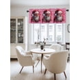 thumbnail image 2 of Christmas Watercolor Valances for Windows, Santa Claus Pink Buffalo Plaid Light Filtering Window Treatment Valances, Rod Pocket Small Curtains for Kitchen/Bathroom, 54"x18", 2 of 9